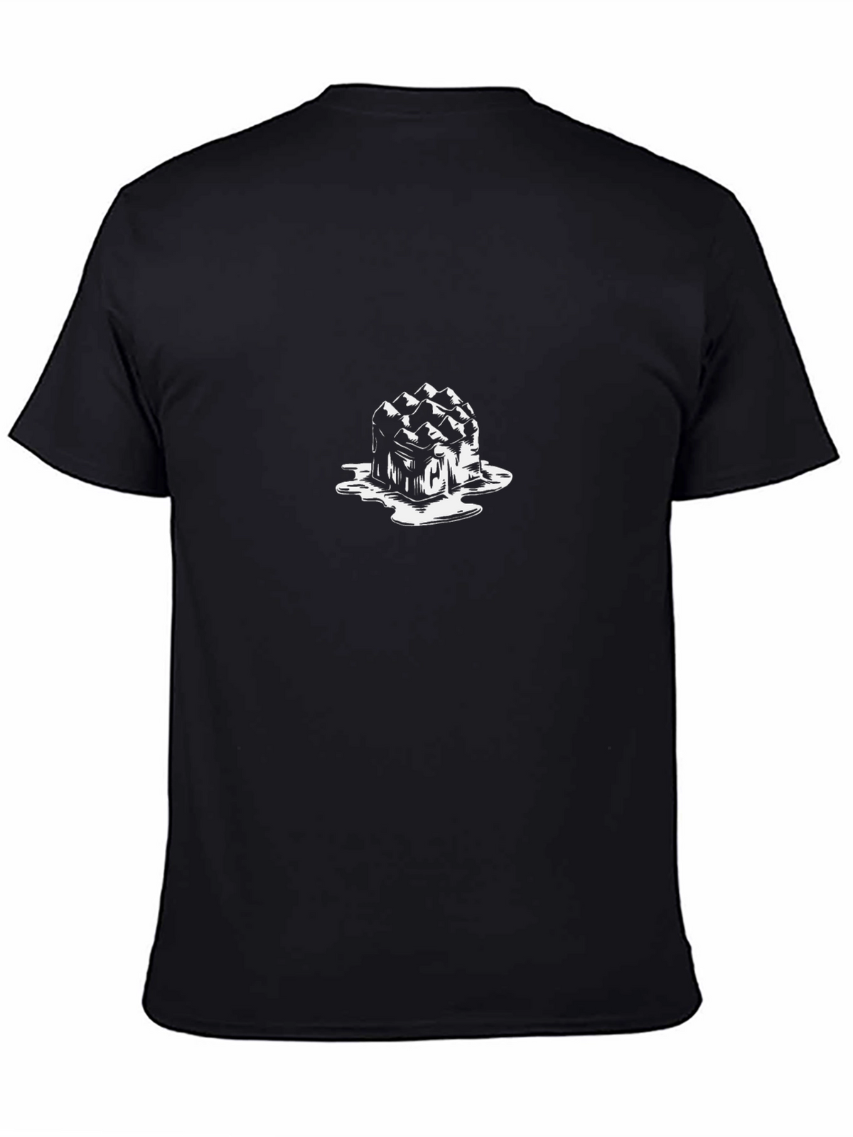Melting Ice Cube Graphic Black T-Shirt