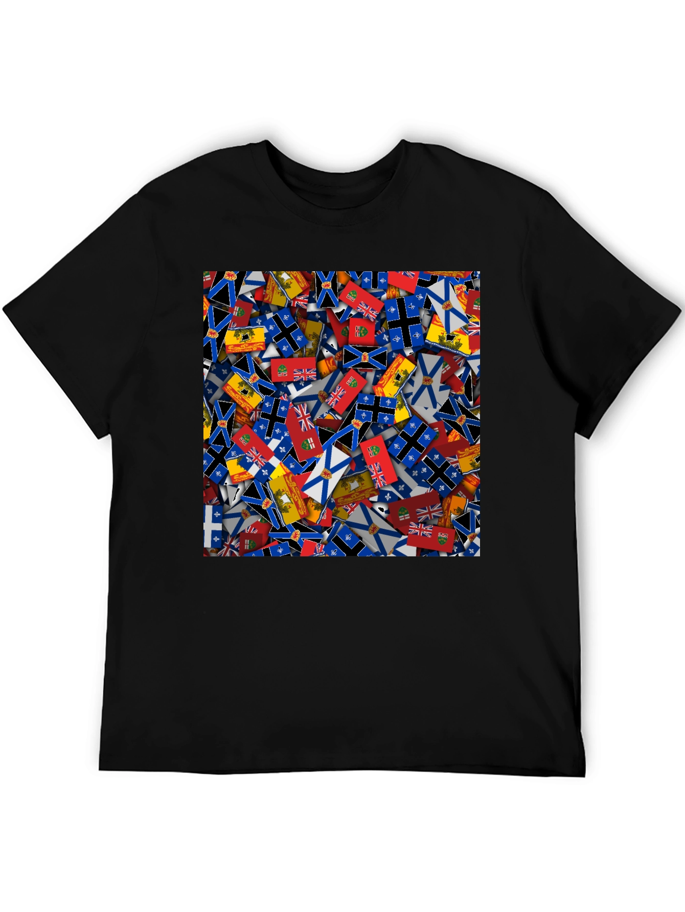 Canada Provinces Flags Graphic Tee - Black