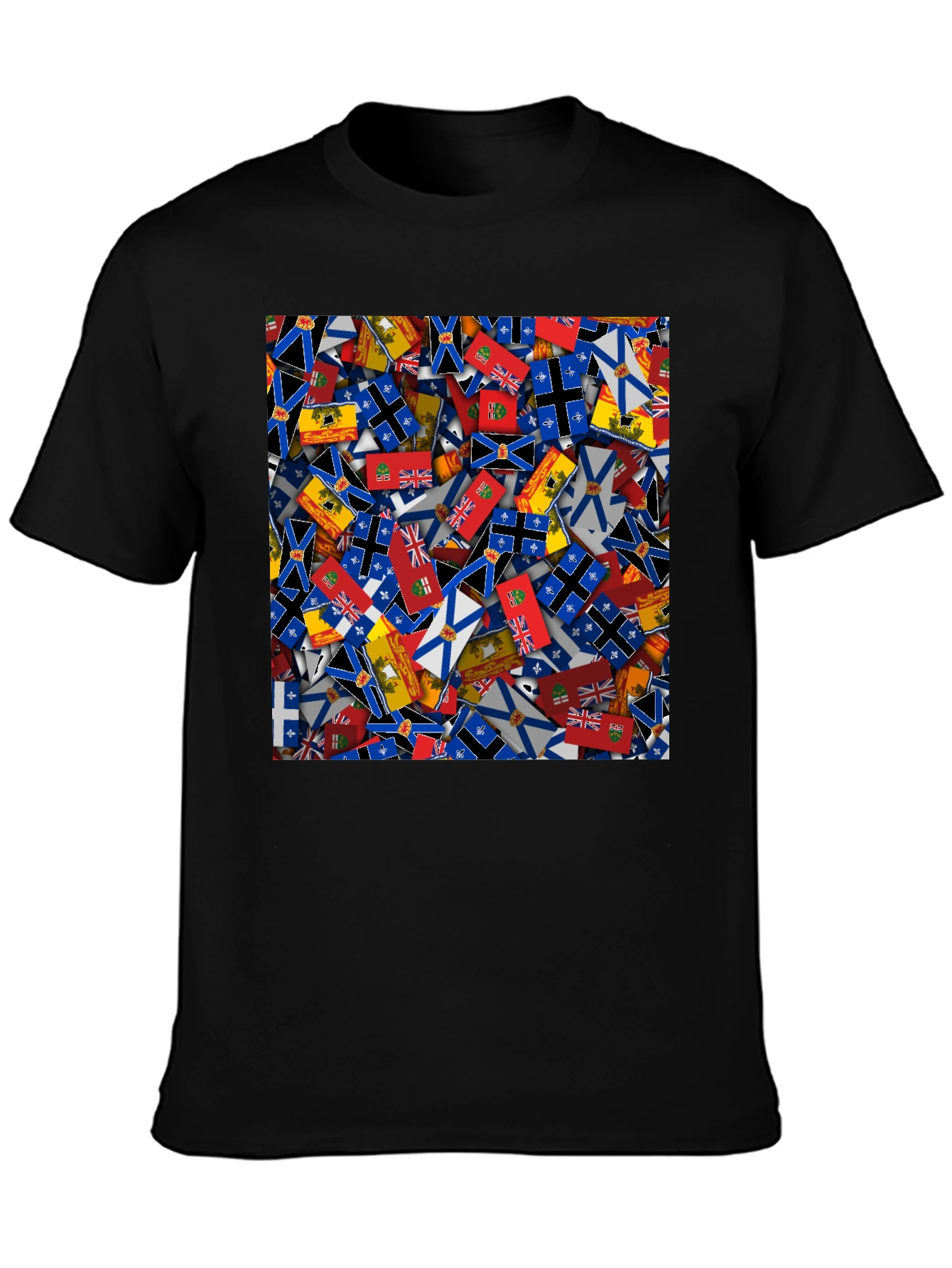 Canada Provinces Flags Graphic Tee - Black