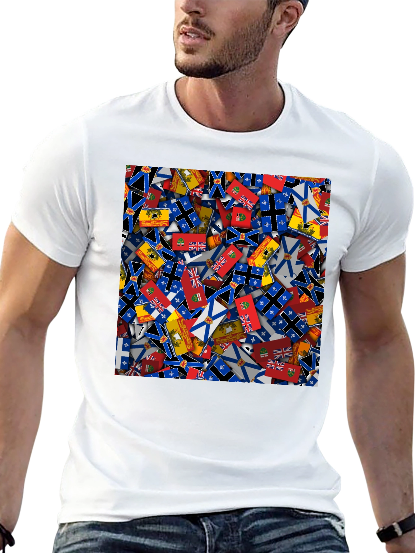 Canada Provinces Flags Graphic Tee - Black