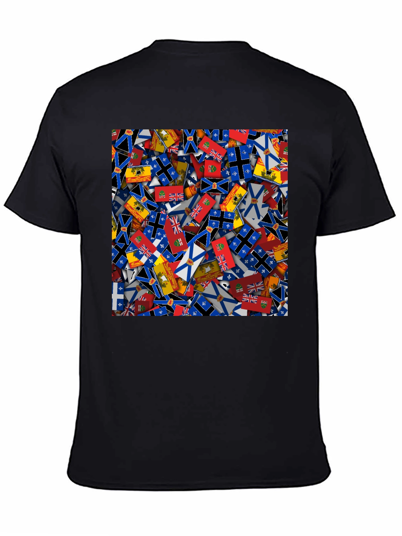 Canada Provinces Flags Graphic Tee - Black