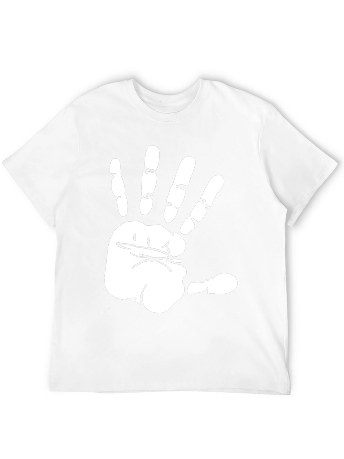 Funny Hand Print Black T-Shirt