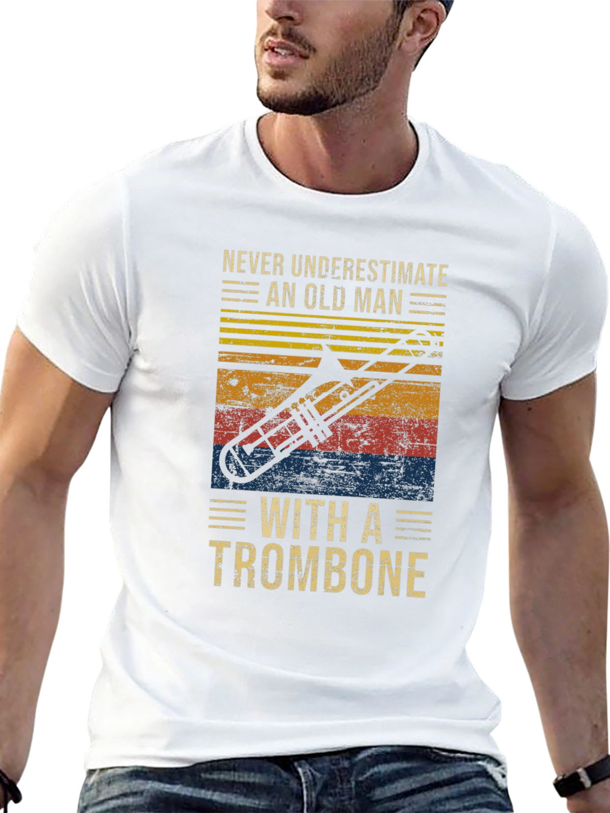 Never Underestimate Old Man Trombone T-Shirt