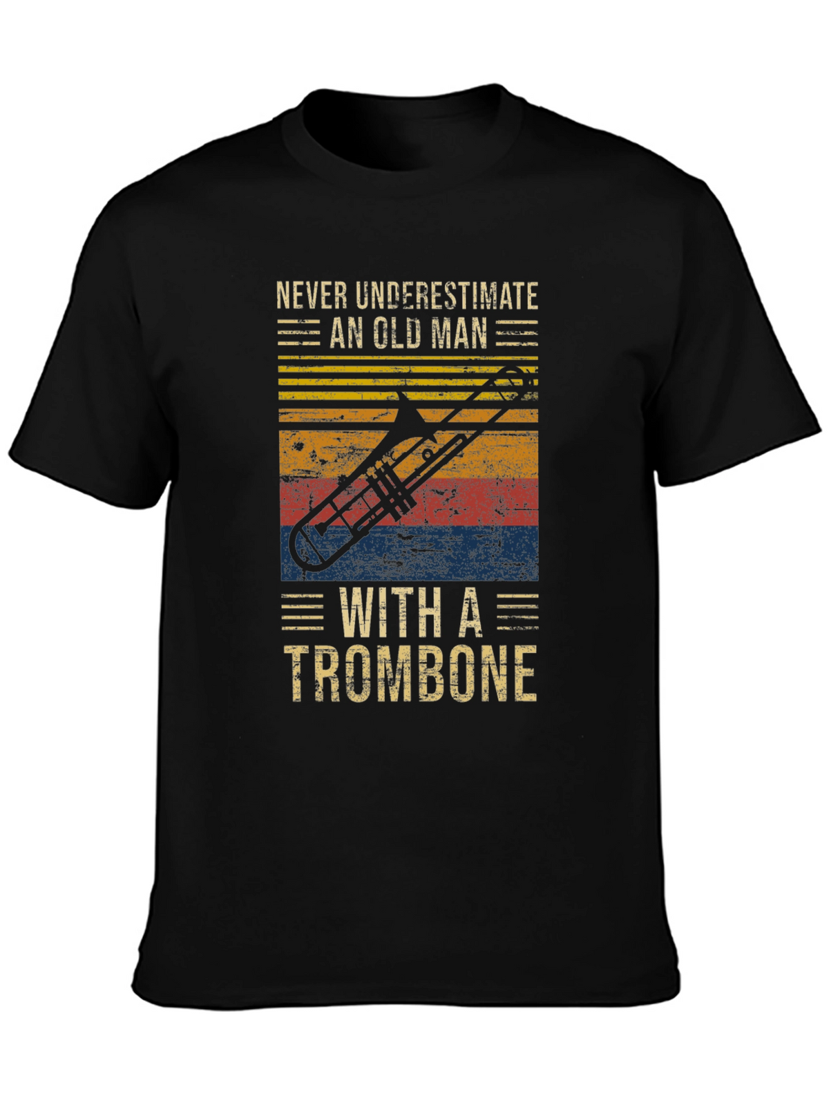 Never Underestimate Old Man Trombone T-Shirt
