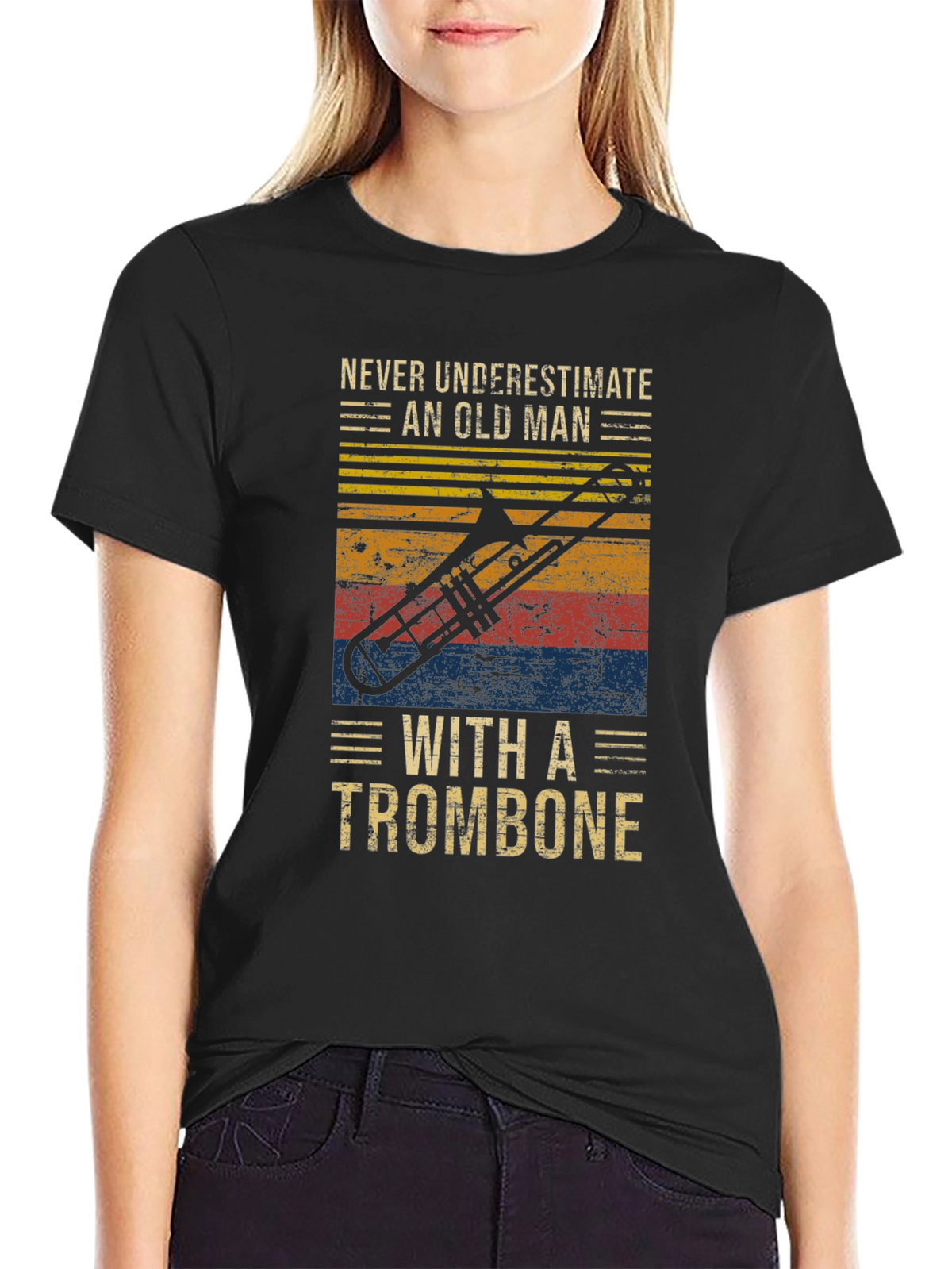 Never Underestimate Old Man Trombone T-Shirt