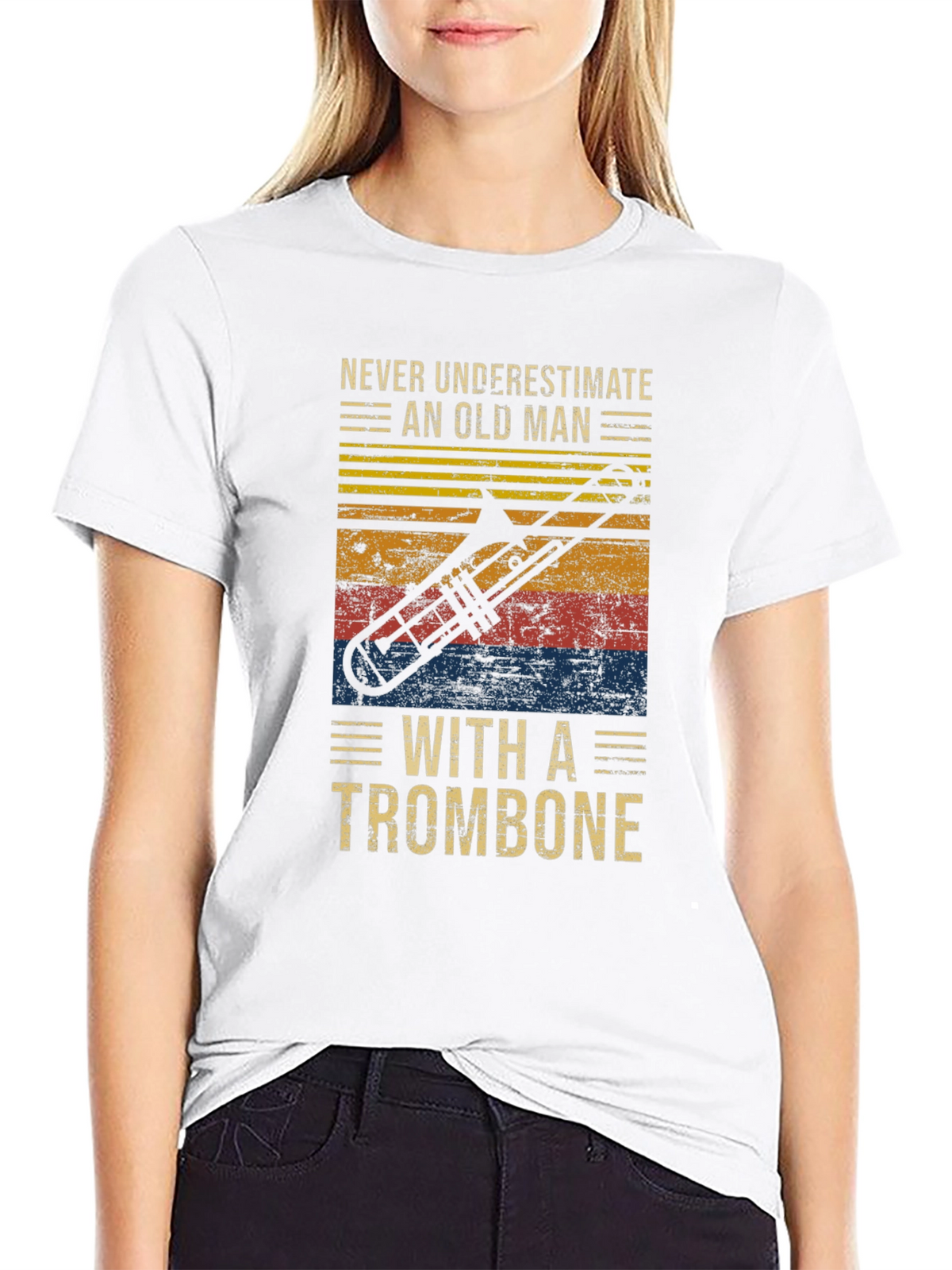 Never Underestimate Old Man Trombone T-Shirt