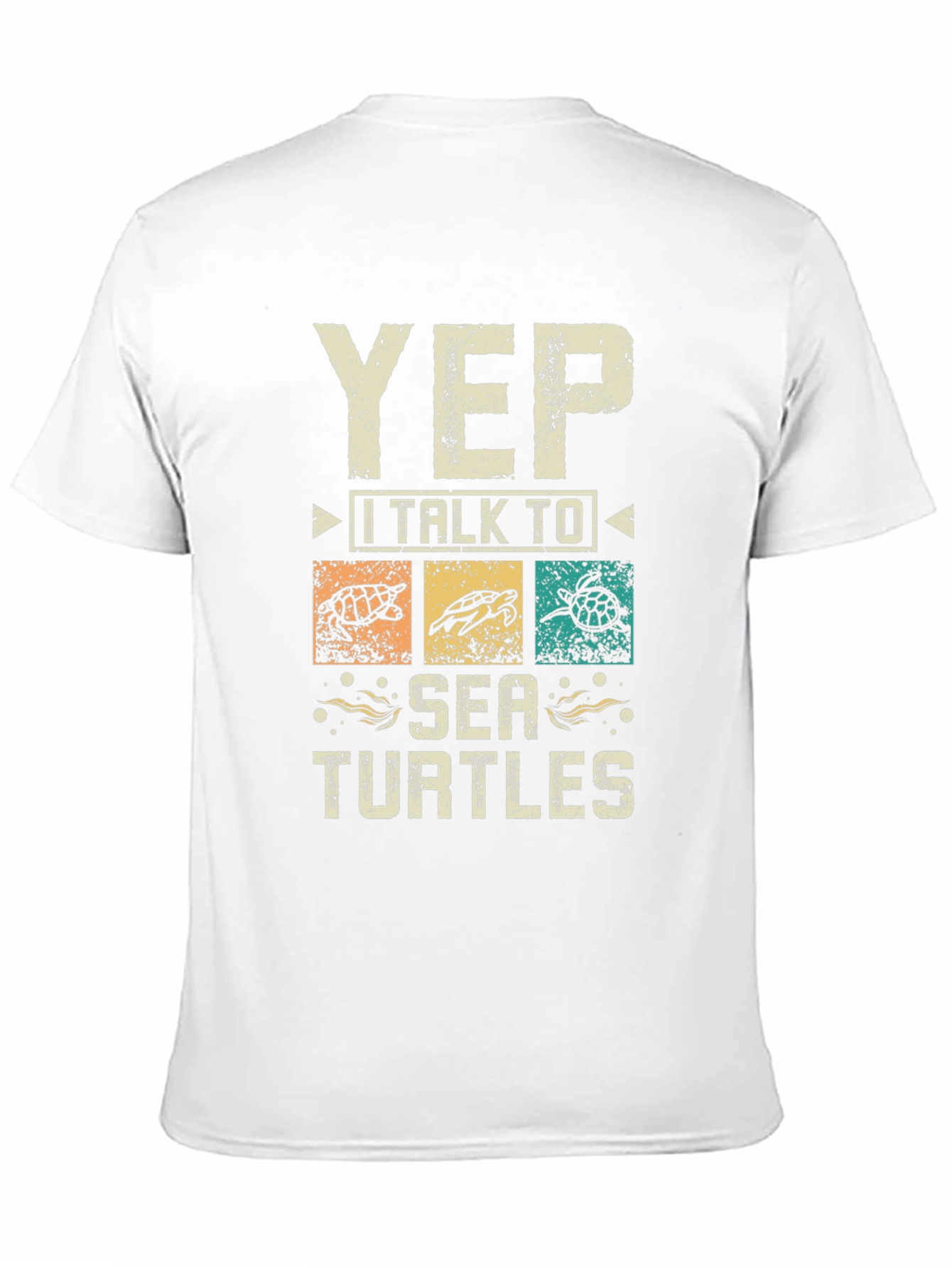 Yep I Talk to Sea Turtles Black Graphic T-Shirt