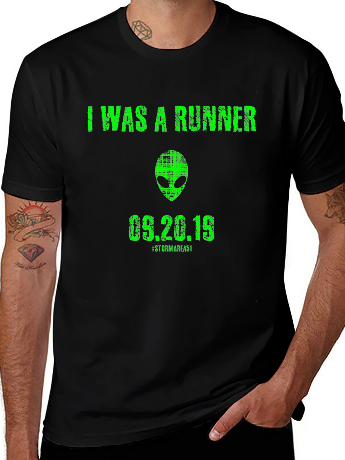 I Was a Runner T-Shirt Alien UFO Conspiracy