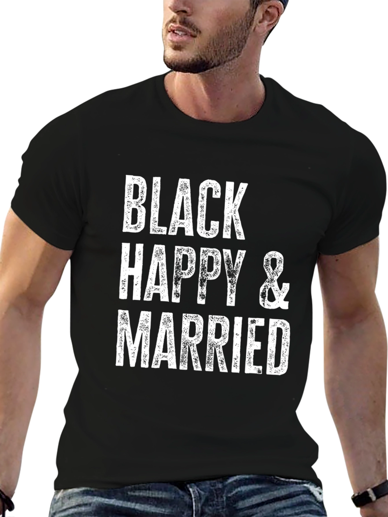 Black Happy & Married Graphic Tee - Unisex