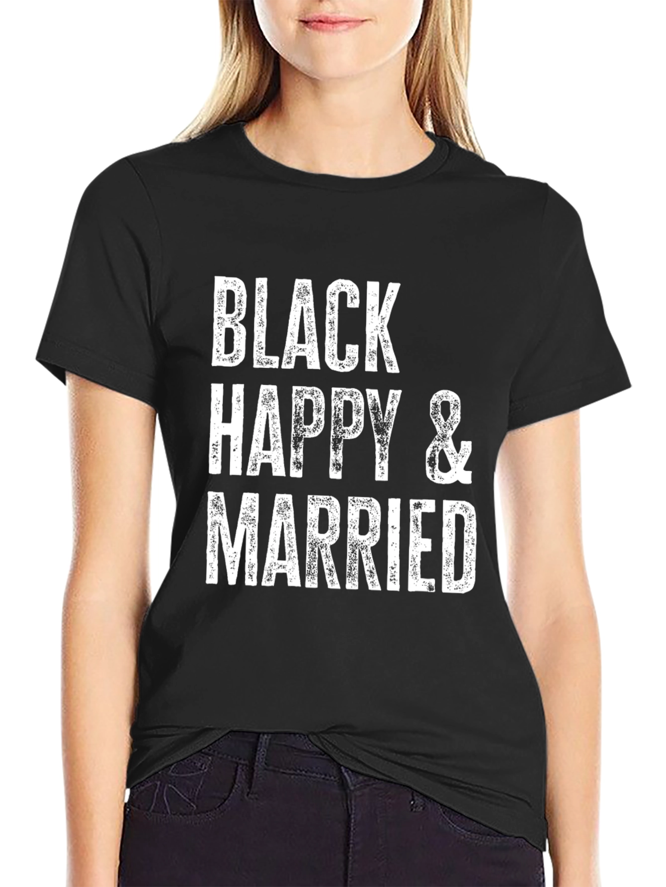 Black Happy & Married Graphic Tee - Unisex