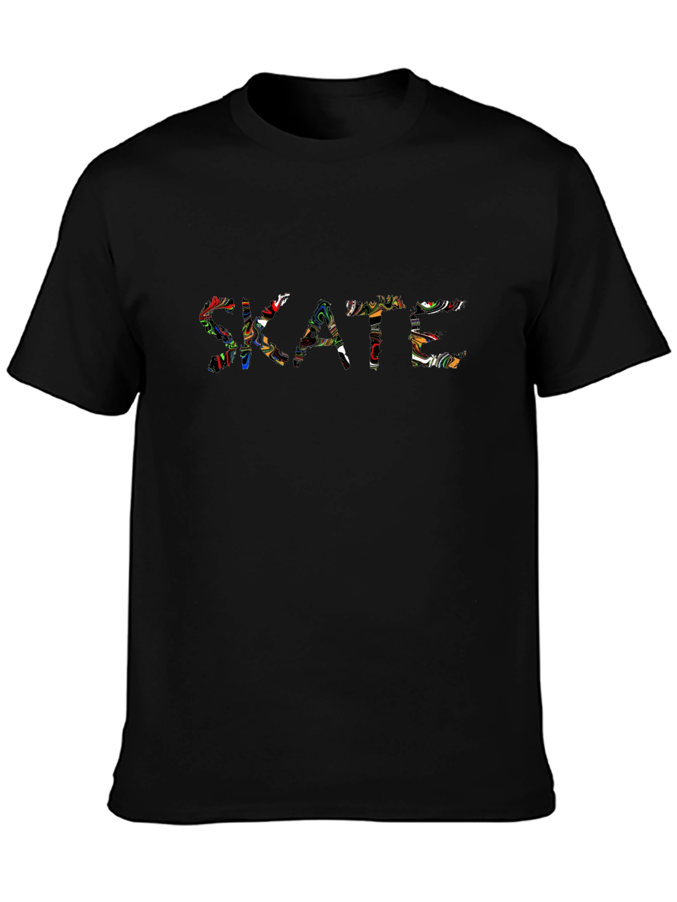 Skate Graphic Black Crew Neck T-Shirt
