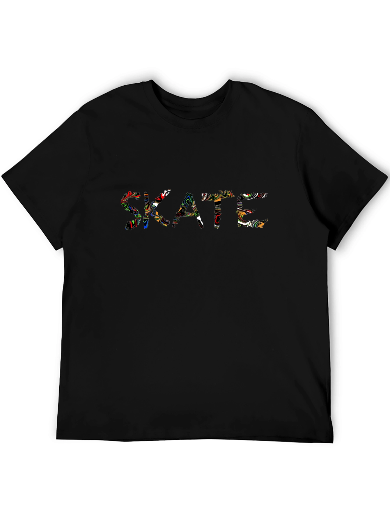 Skate Graphic Black Crew Neck T-Shirt
