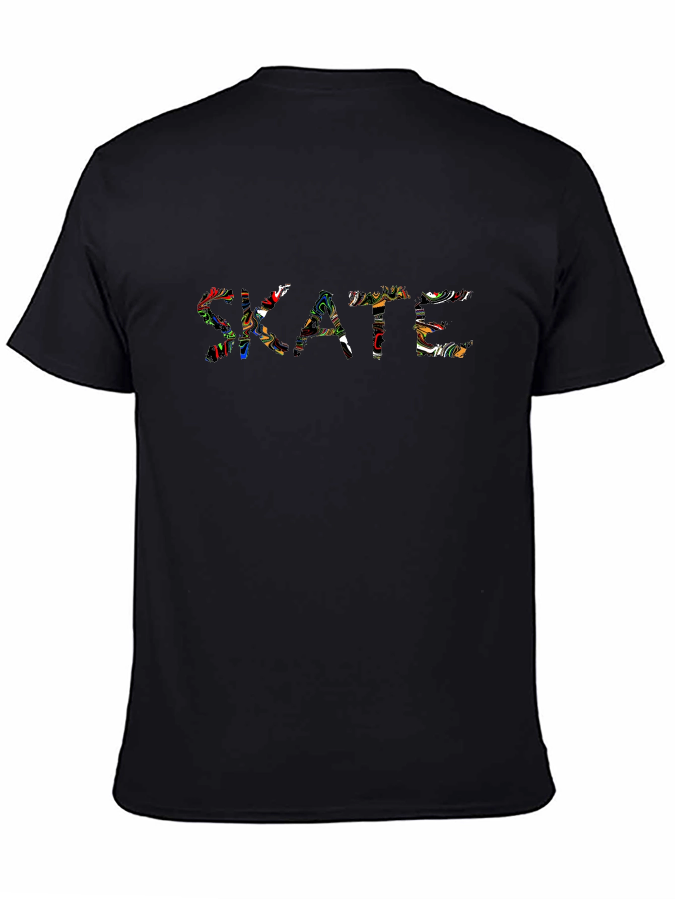Skate Graphic Black Crew Neck T-Shirt