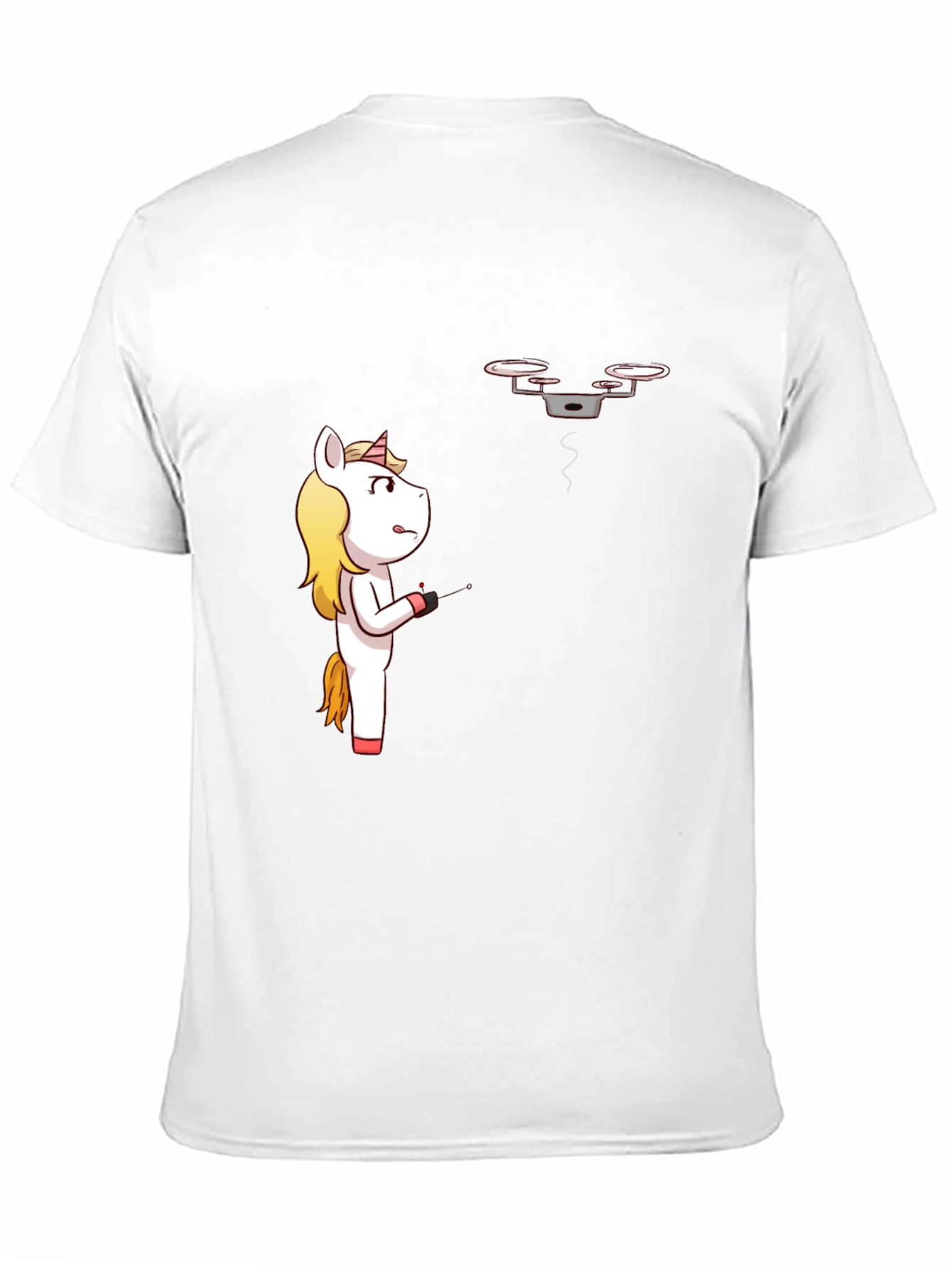 Unicorn vs. Drone Funny Graphic T-Shirt