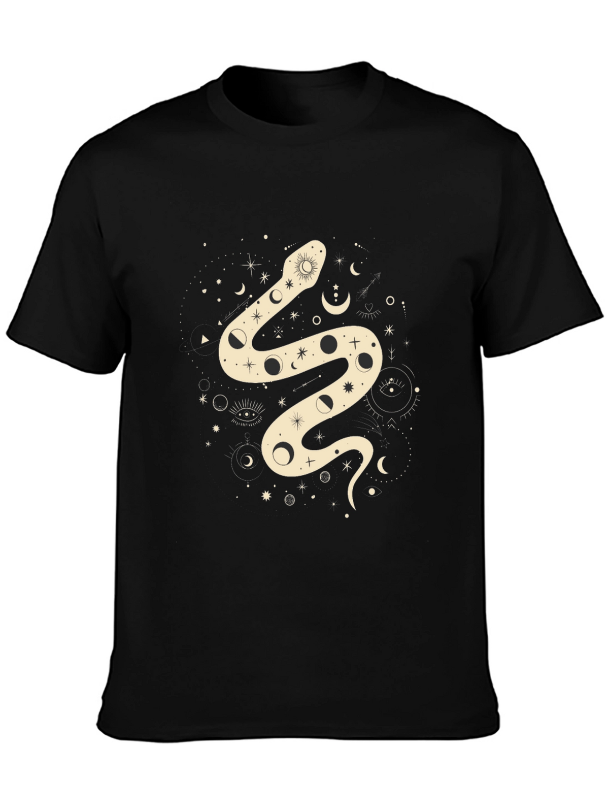 Mystic Snake Graphic Tee - Black Cotton