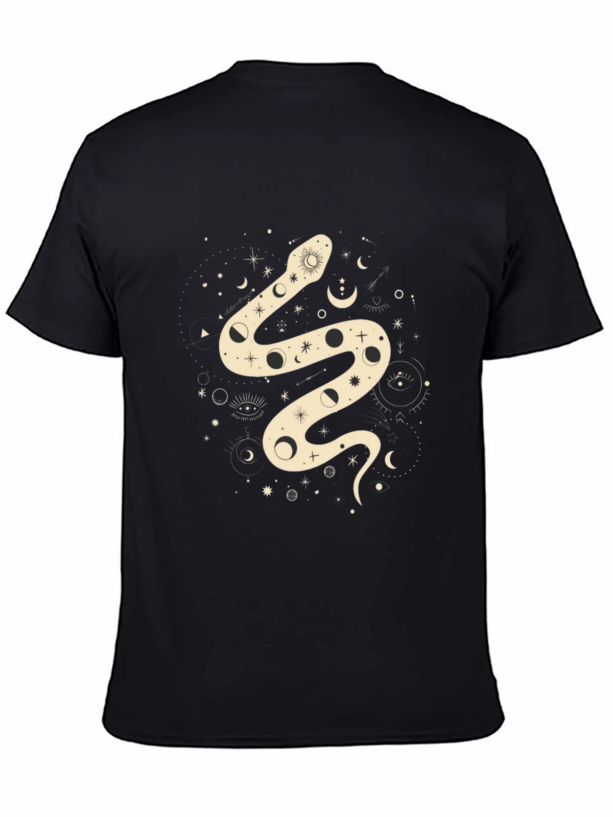 Mystic Snake Graphic Tee - Black Cotton