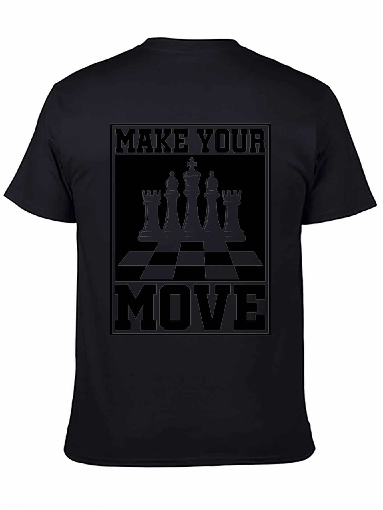 Chess Move Graphic T-Shirt - Black