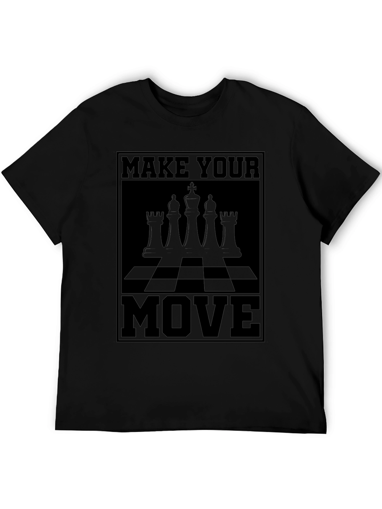 Chess Move Graphic T-Shirt - Black