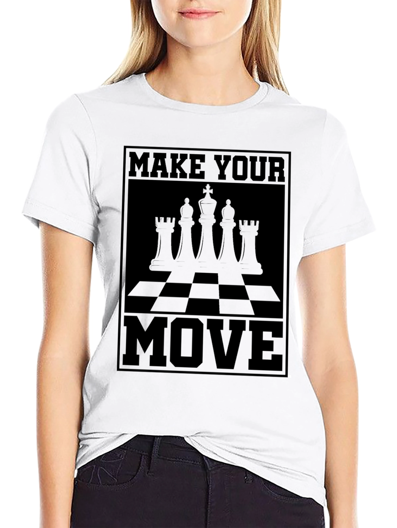 Chess Move Graphic T-Shirt - Black