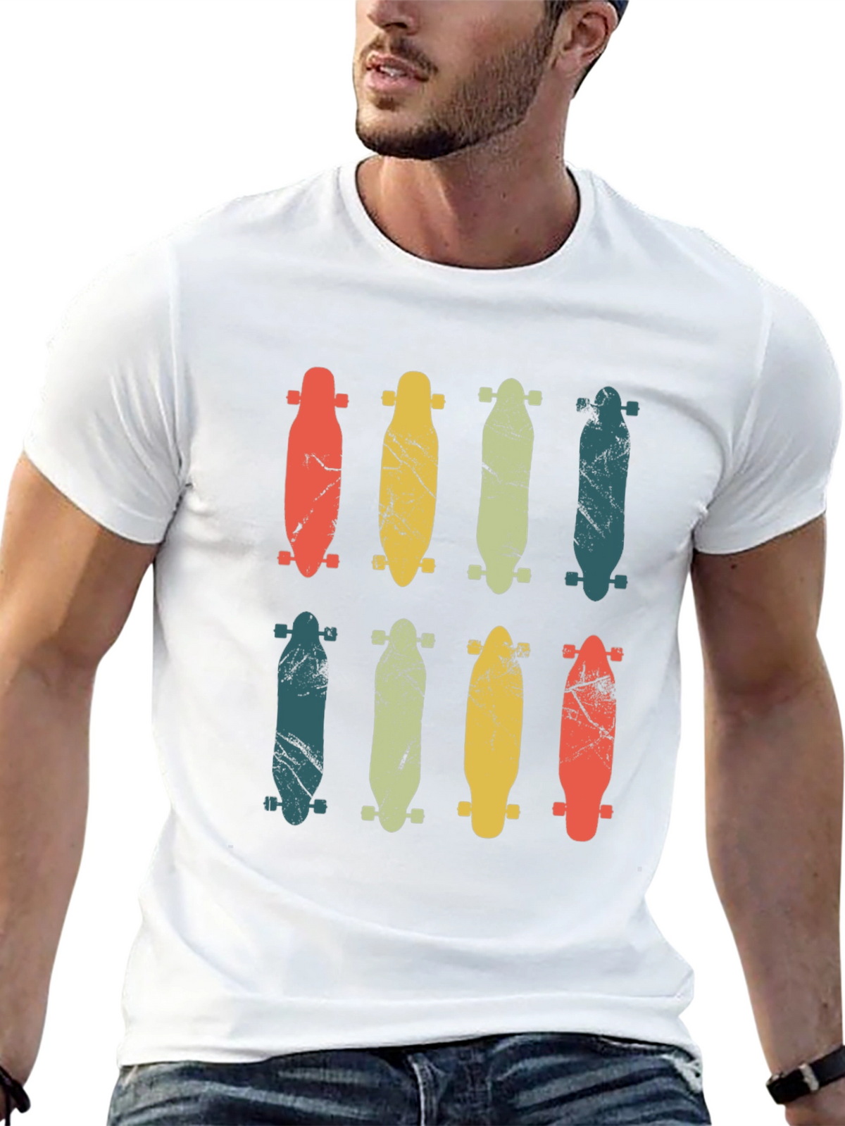 Retro Skateboard Graphic T-Shirt
