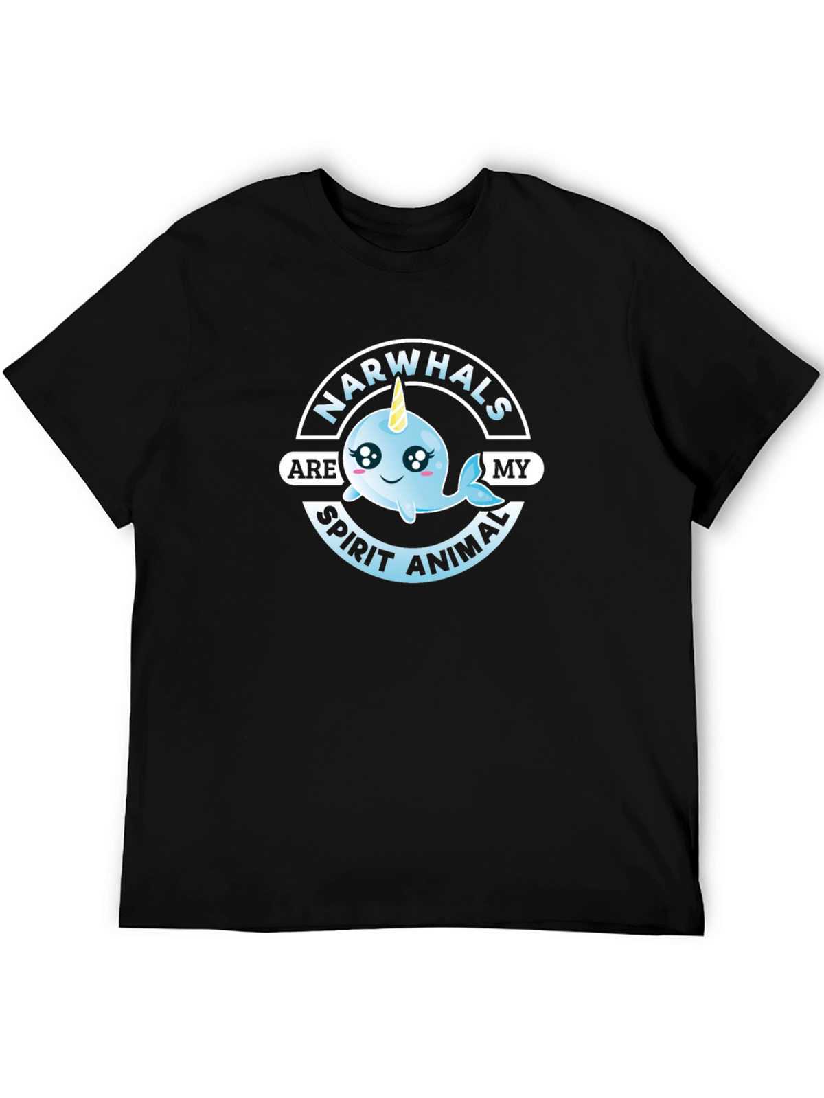 Narwhals Are My Spirit Animal Black T-Shirt