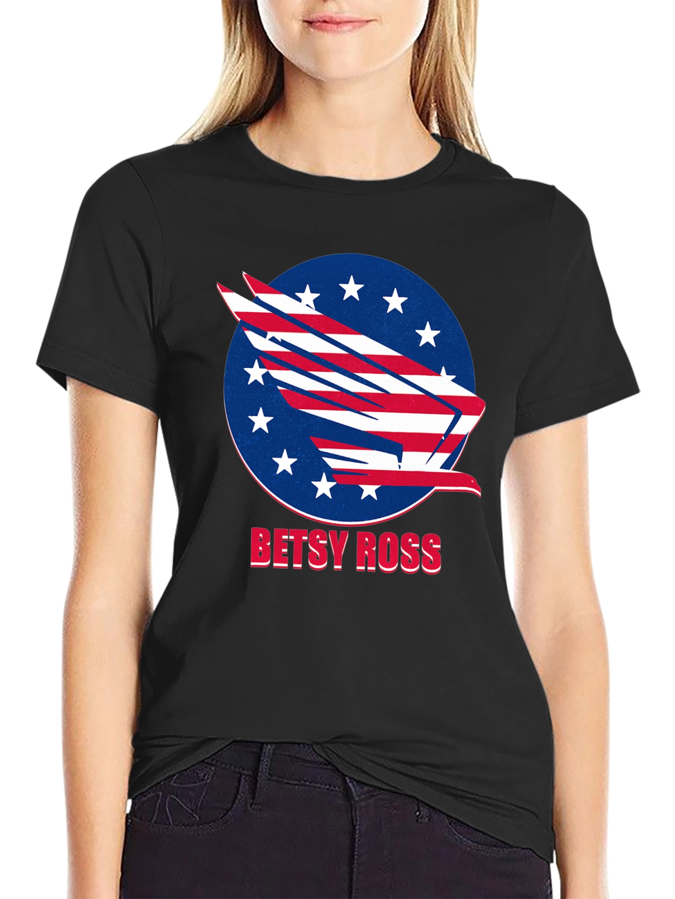 Betsy Ross American Flag Patriotic Eagle T-Shirt
