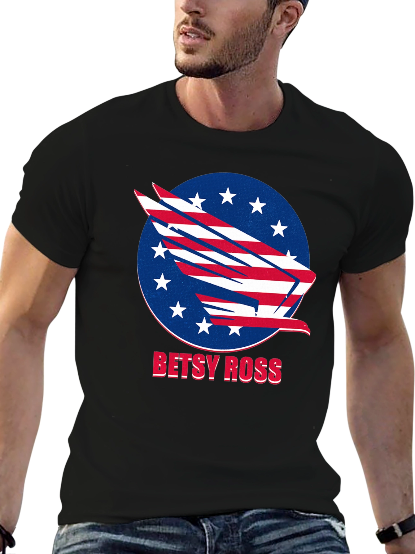 Betsy Ross American Flag Patriotic Eagle T-Shirt