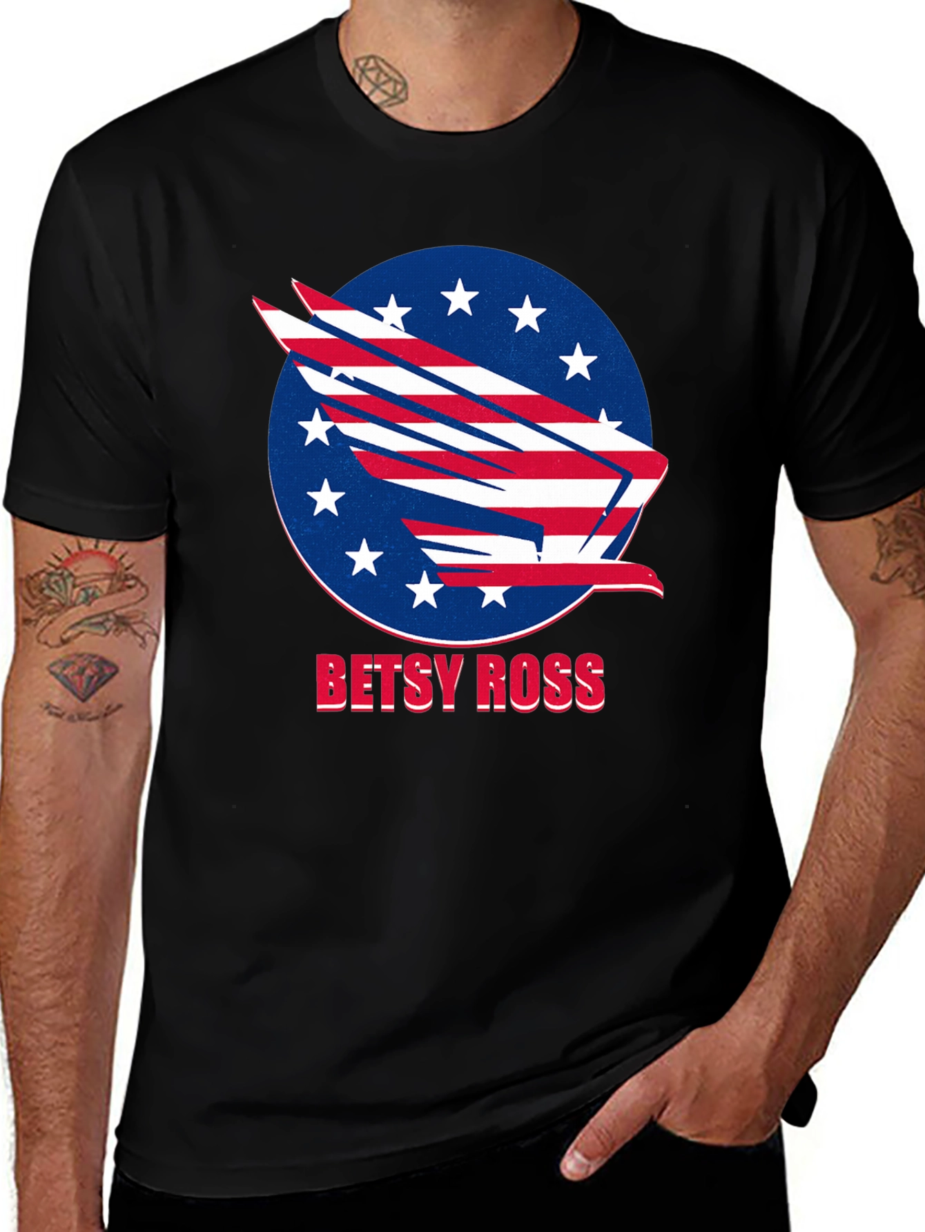 Betsy Ross American Flag Patriotic Eagle T-Shirt