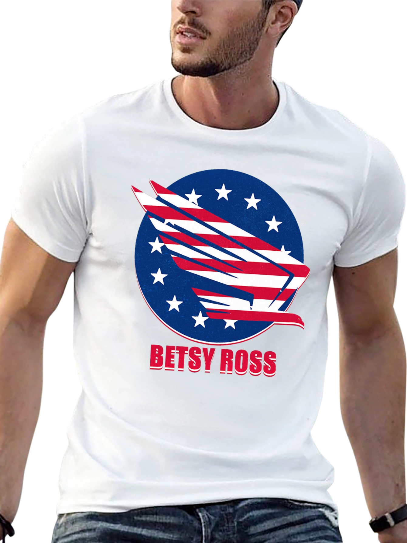 Betsy Ross American Flag Patriotic Eagle T-Shirt