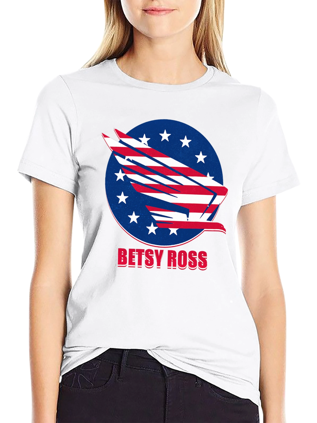 Betsy Ross American Flag Patriotic Eagle T-Shirt
