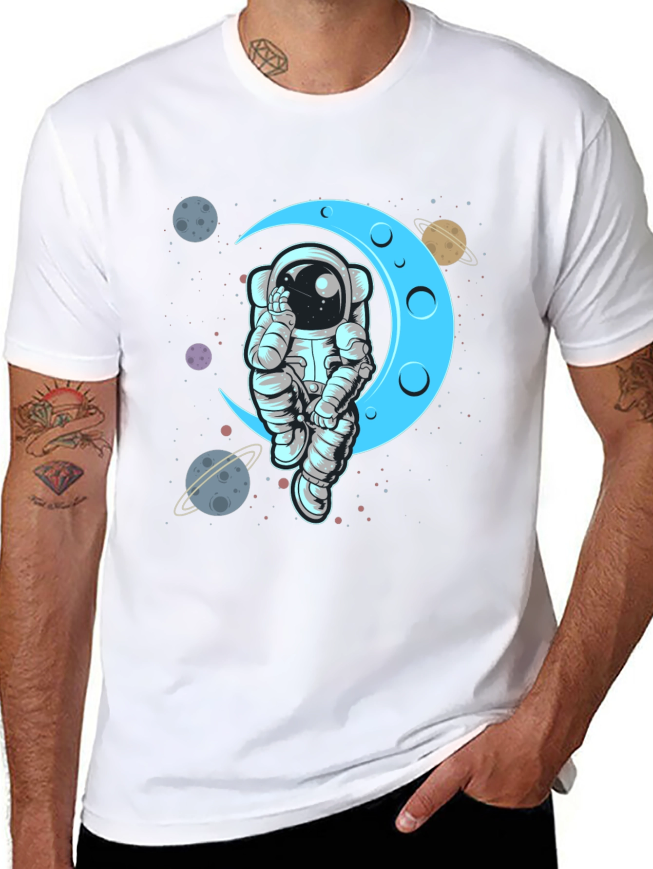 Astronaut Moon T-Shirt - Space Graphic Tee