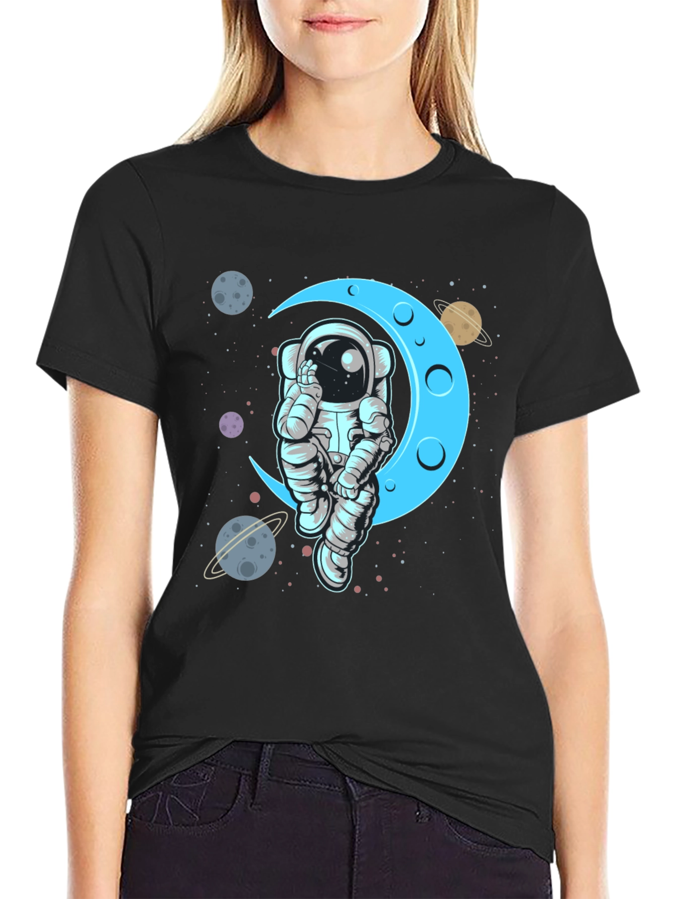 Astronaut Moon T-Shirt - Space Graphic Tee