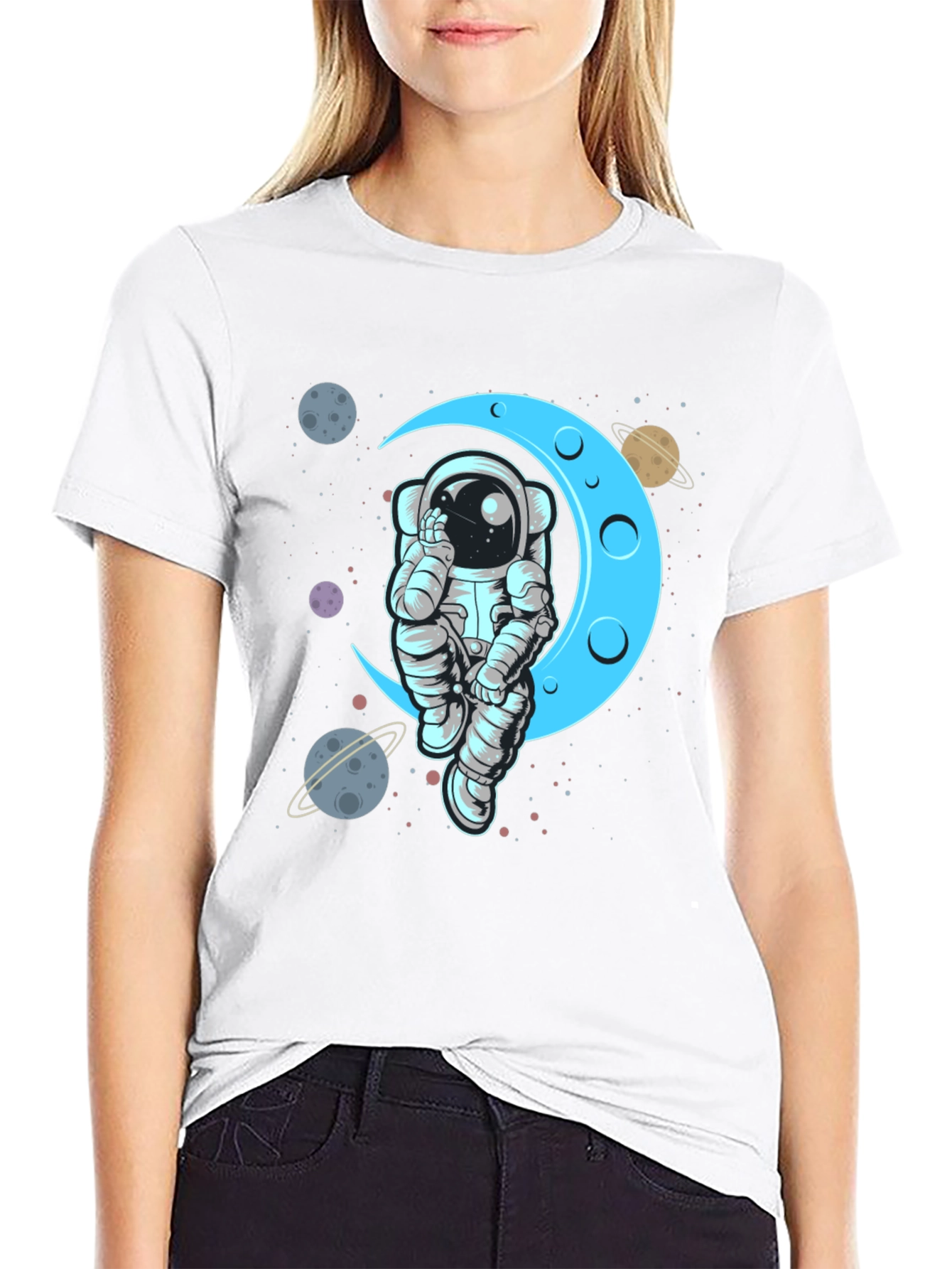 Astronaut Moon T-Shirt - Space Graphic Tee