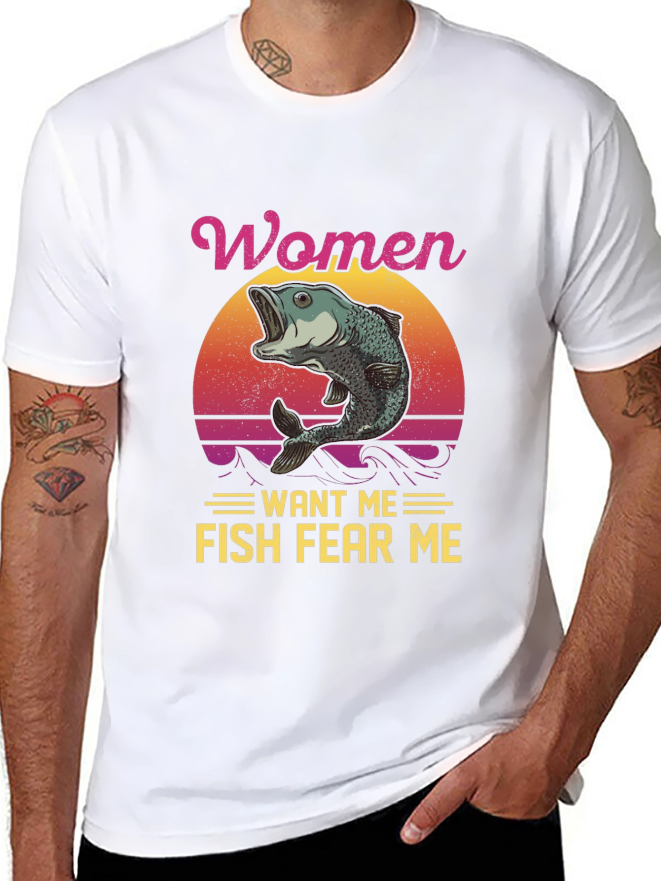 Women Want Me Fish Fear Me Graphic Tee