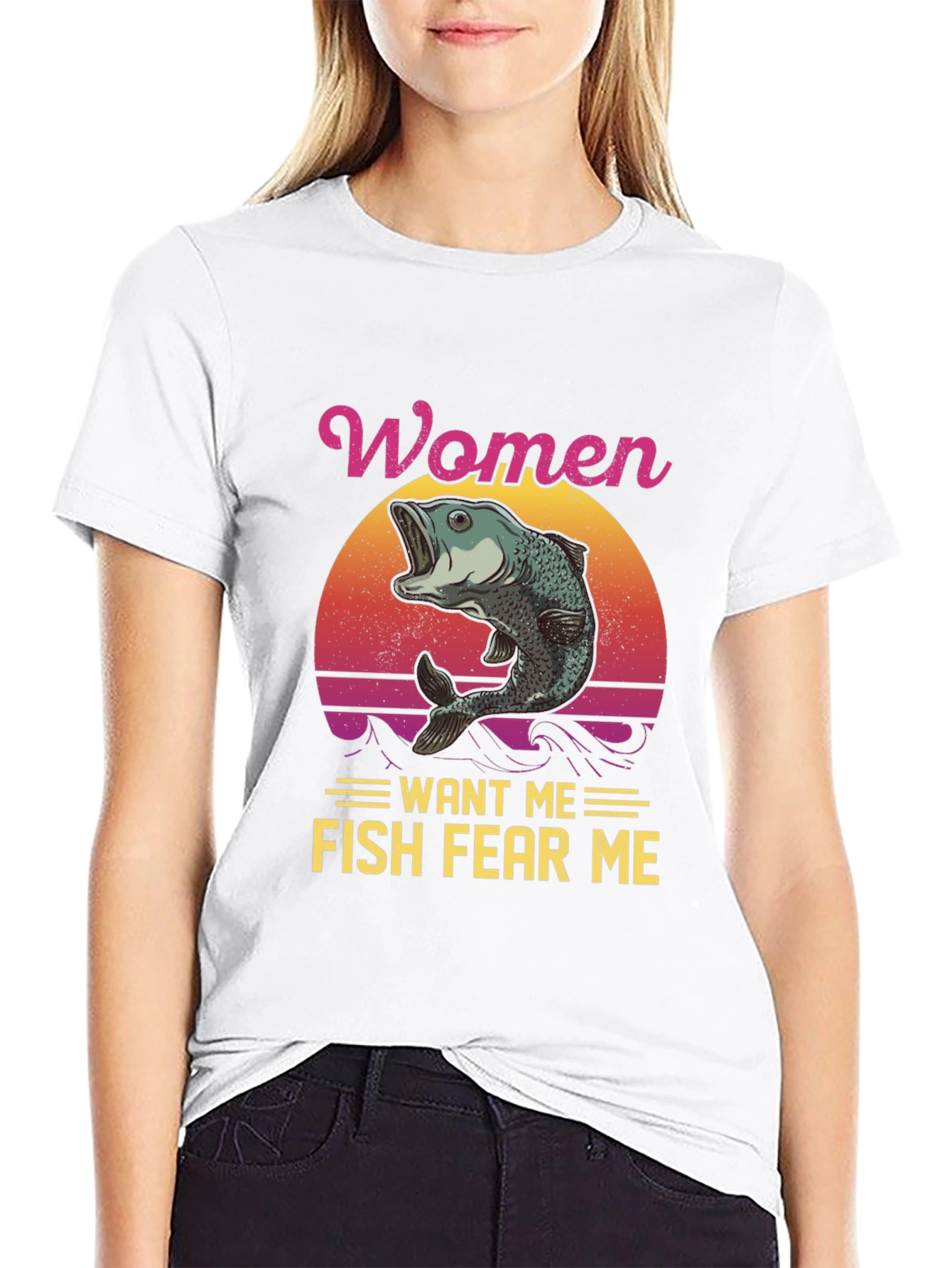 Women Want Me Fish Fear Me Graphic Tee
