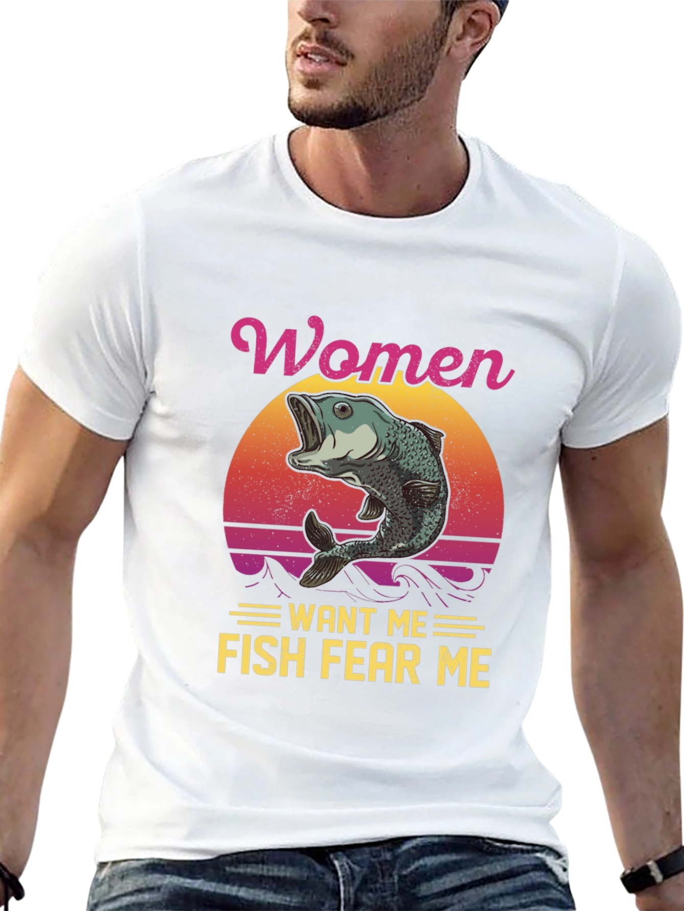 Women Want Me Fish Fear Me Graphic Tee