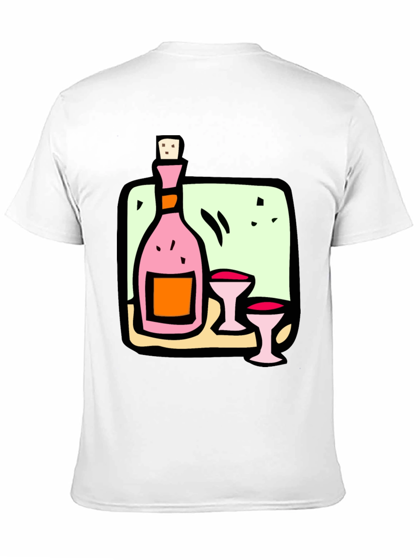 Wine Bottle and Glasses Graphic Tee