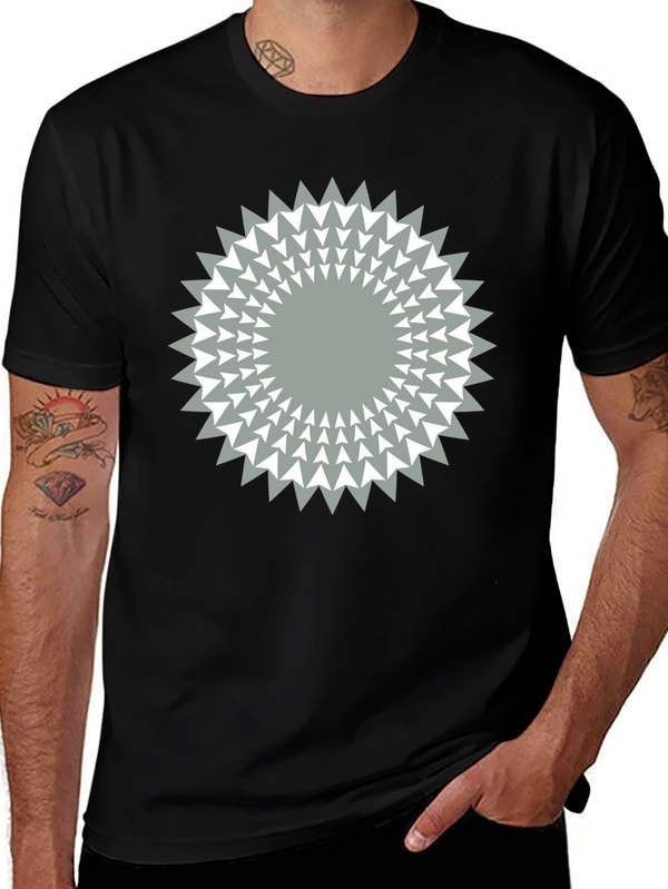 Geometric Starburst Graphic Tee - Modern Casual