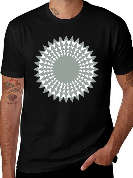 Geometric Starburst Graphic Tee - Modern Casual