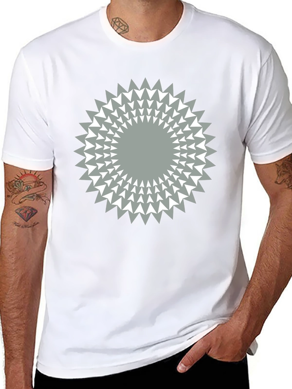 Geometric Starburst Graphic Tee - Modern Casual