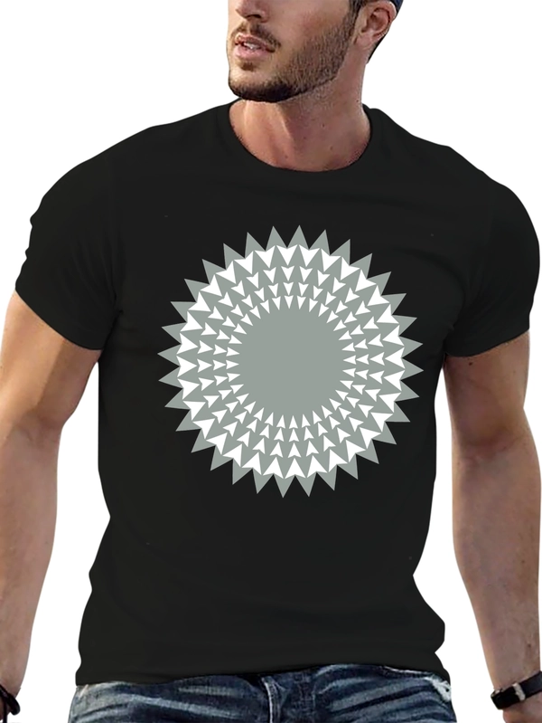 Geometric Starburst Graphic Tee - Modern Casual