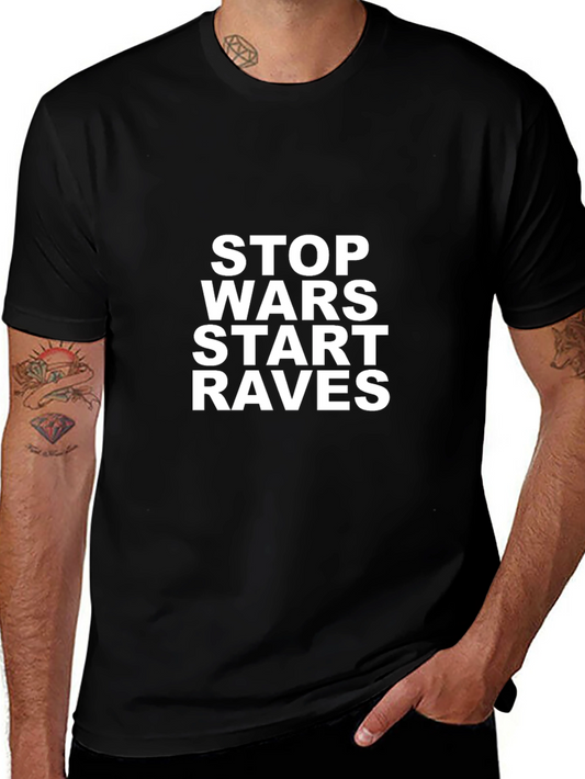 Stop Wars Start Raves Graphic Tee - Black