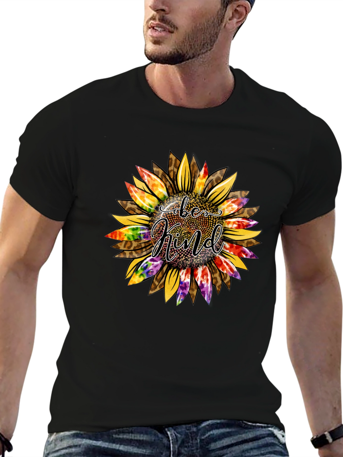 Be Kind Sunflower Graphic Tee - Trendy Casual Top