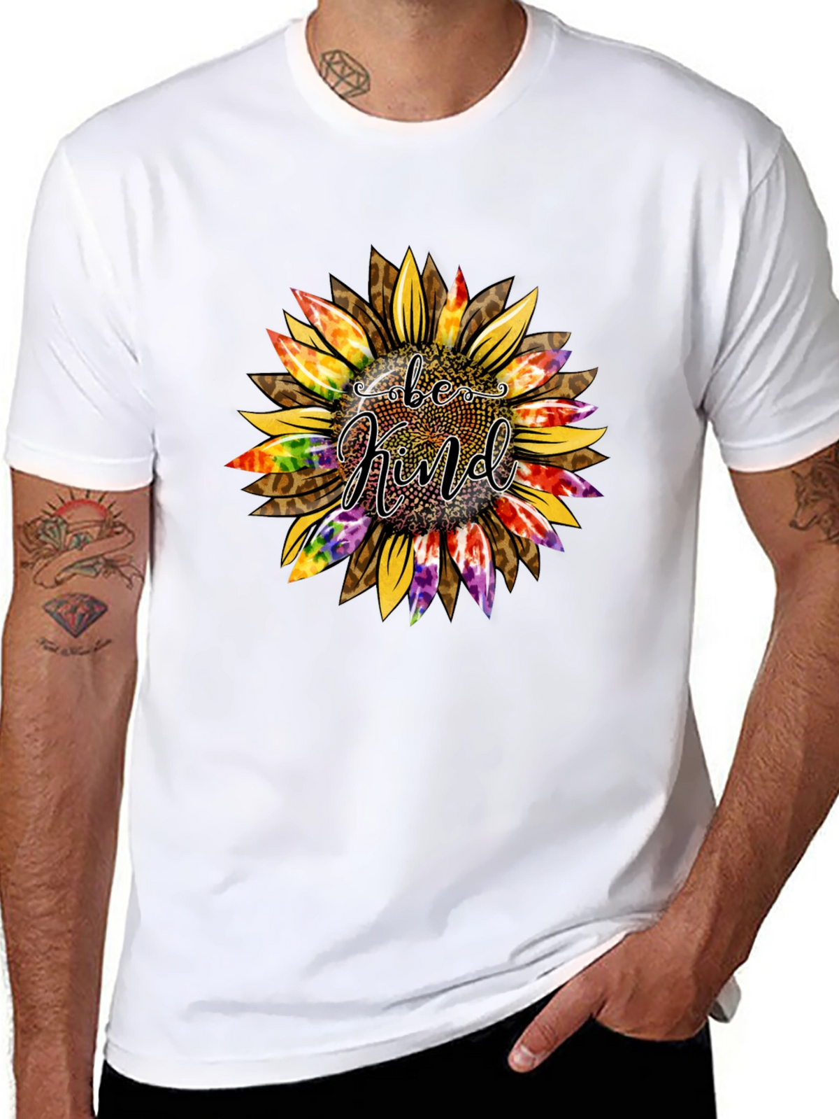 Be Kind Sunflower Graphic Tee - Trendy Casual Top