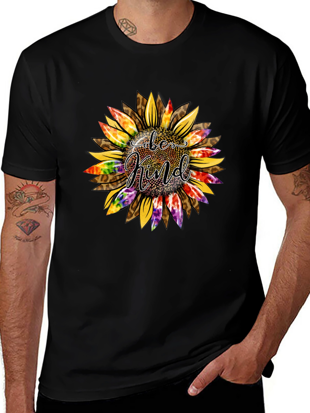 Be Kind Sunflower Graphic Tee - Trendy Casual Top