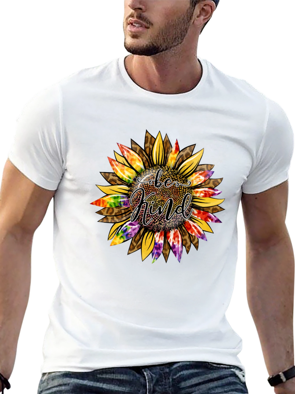 Be Kind Sunflower Graphic Tee - Trendy Casual Top