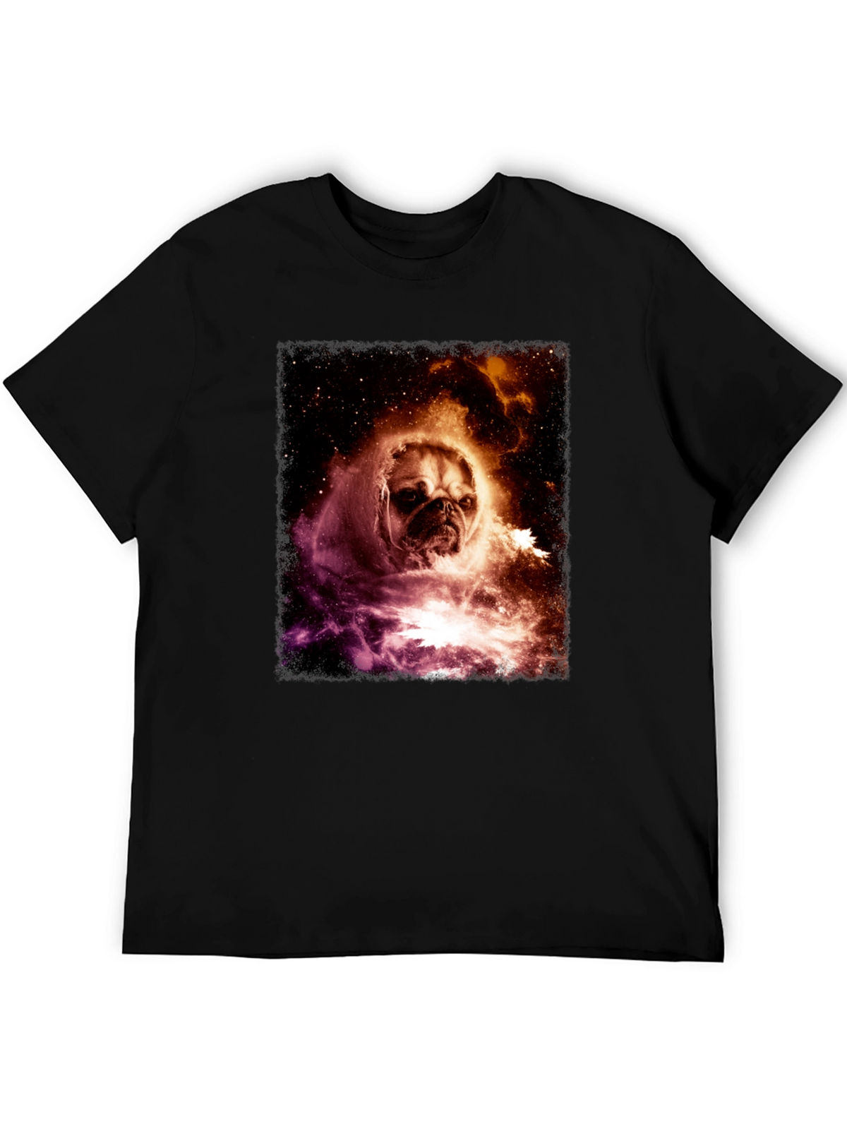 Cosmic Pug Graphic Tee - Black