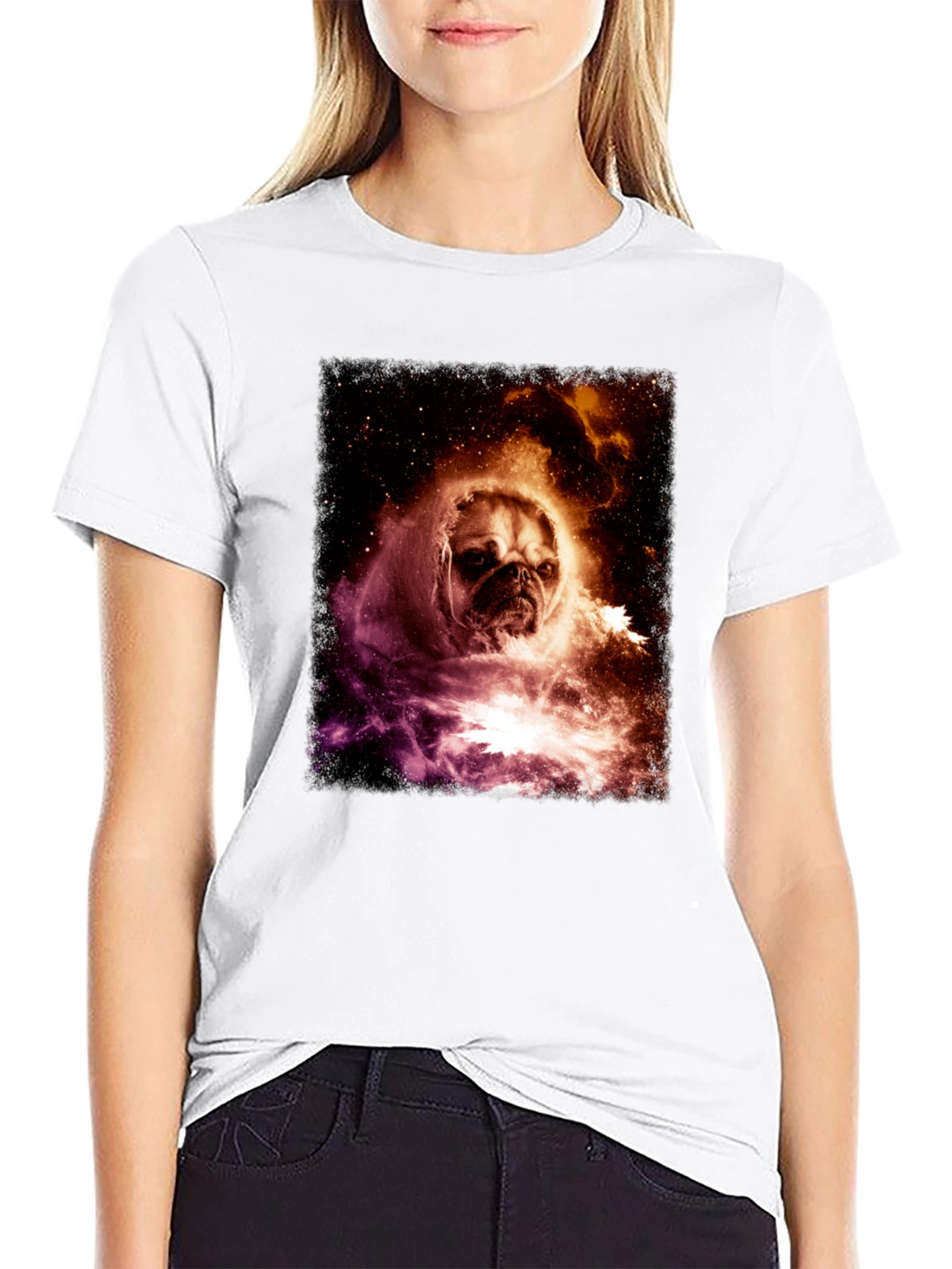Cosmic Pug Graphic Tee - Black
