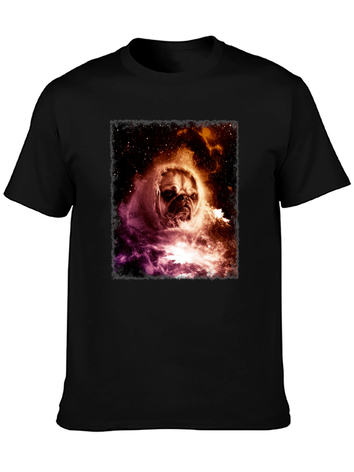 Cosmic Pug Graphic Tee - Black