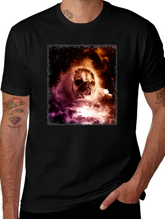 Cosmic Pug Graphic Tee - Black